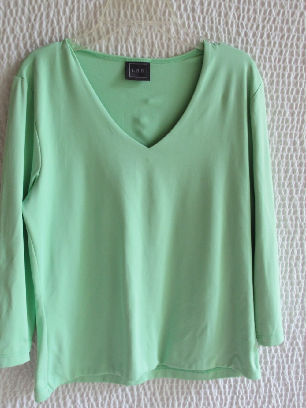 Meryl Tactel Nylon Tank Top LBH USA Made Solid Green Slims M Women 3/4 Lined